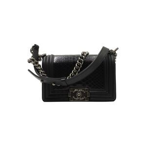 Chanel Medium Boy Flap Bag in Navy Blue Python Leather